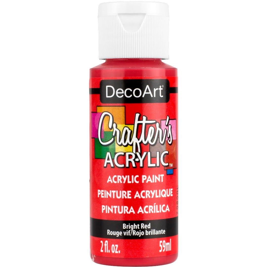 White DecoArt Crafter's Acrylic paint in a 2 oz bottle, suitable for arts and crafts projects.