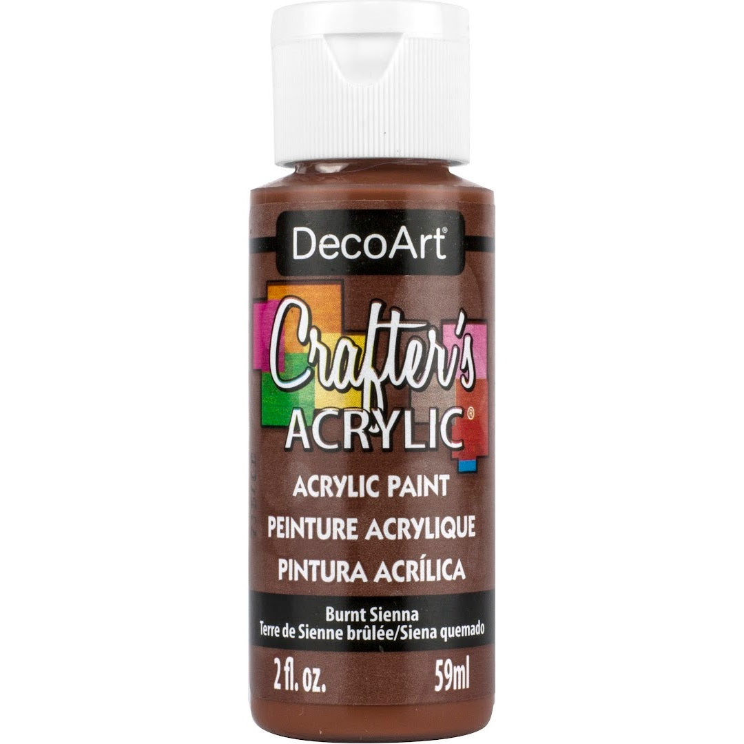 White DecoArt Crafter's Acrylic paint in a 2 oz bottle, suitable for arts and crafts projects.
