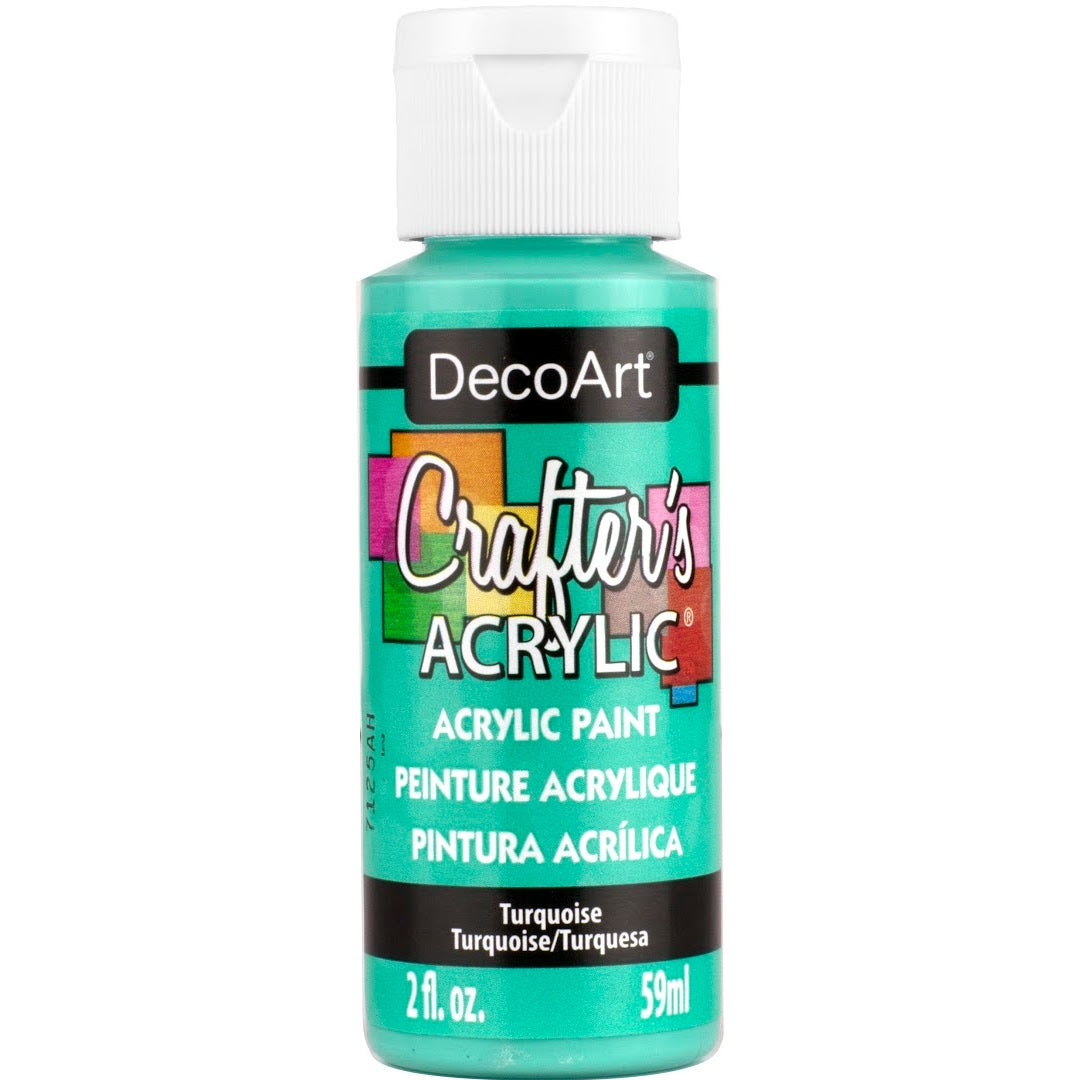 White DecoArt Crafter's Acrylic paint in a 2 oz bottle, suitable for crafting and artistic projects.
