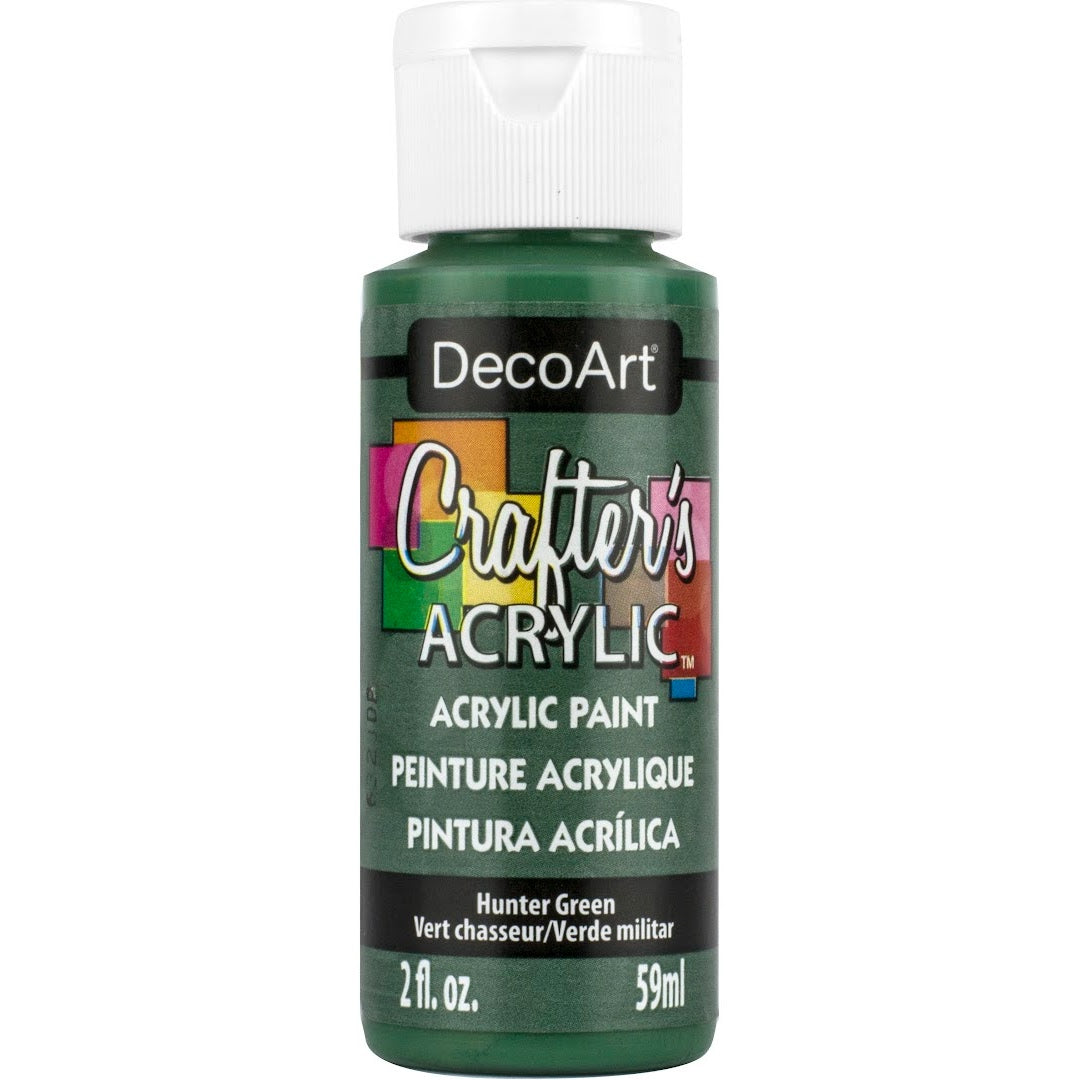 White Crafter's Acrylic paint by DecoArt in a 2 oz bottle, suitable for crafting and painting projects.