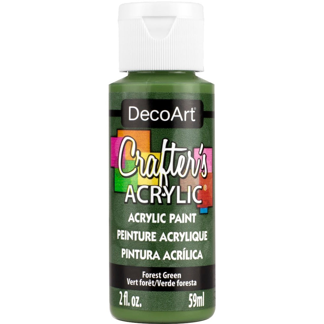 White DecoArt Crafter's Acrylic paint in a 2 oz bottle, suitable for craft projects and detailed painting.