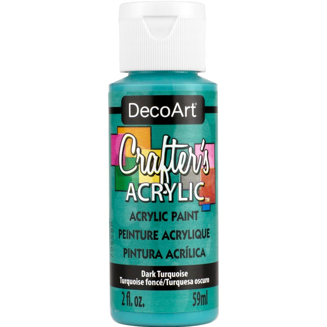 White Crafter's Acrylic paint by DecoArt in a 2 oz bottle, perfect for crafting and art projects.