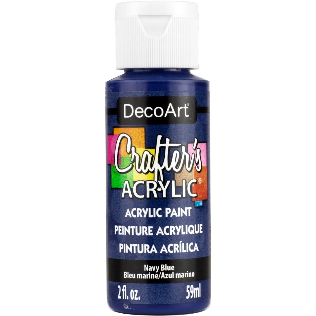 White Crafter's Acrylic paint by DecoArt in a 2 oz bottle, suitable for arts and crafts projects.