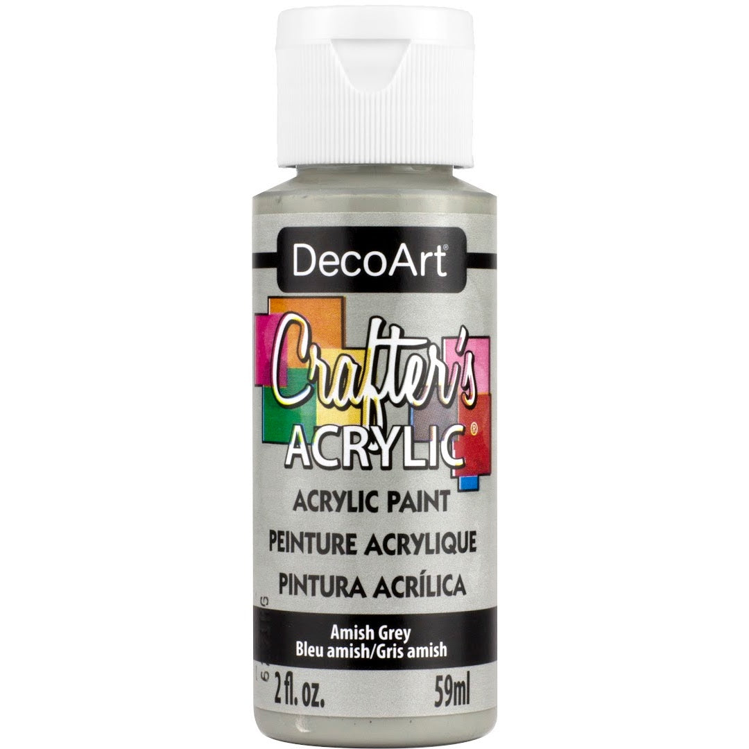 White DecoArt Crafter's Acrylic paint in a 2 oz bottle, ideal for craft projects and painting on various surfaces.