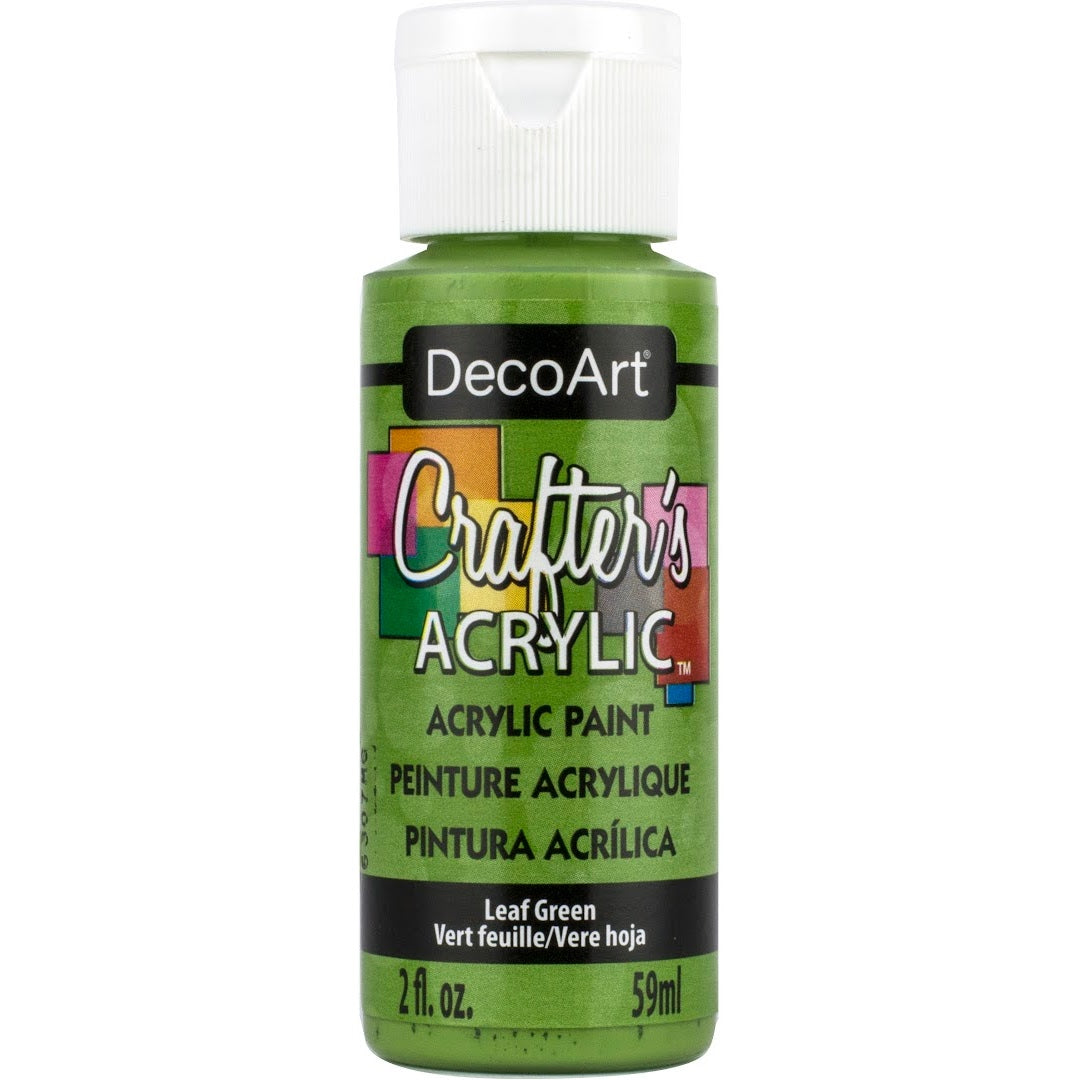 White DecoArt Crafter's Acrylic paint in a 2 oz bottle, suitable for arts and crafts projects.