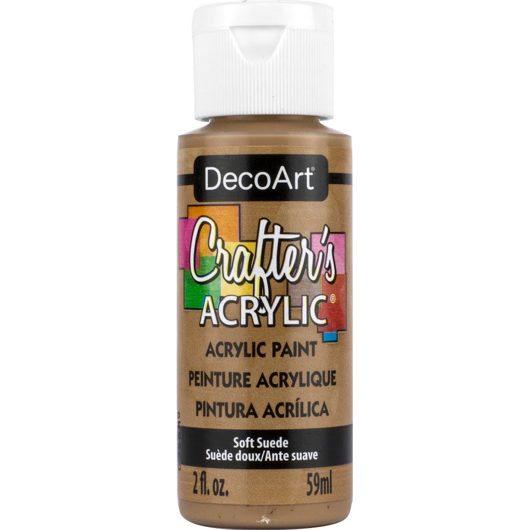 White Crafter's Acrylic paint by DecoArt in a 2 oz bottle, suitable for crafting and artistic projects.