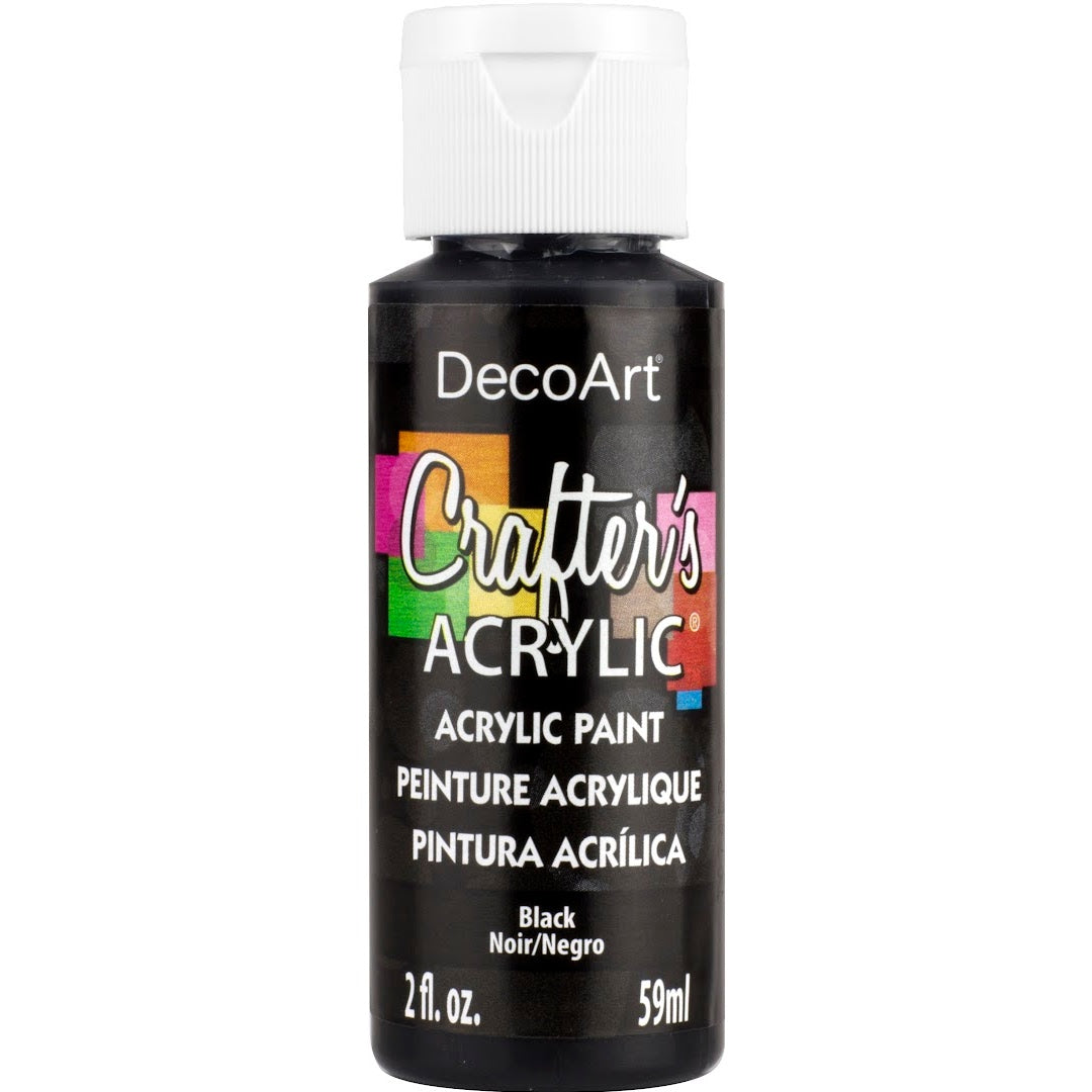 White DecoArt Crafter's Acrylic paint in a 2-ounce bottle, ideal for arts and crafts projects.