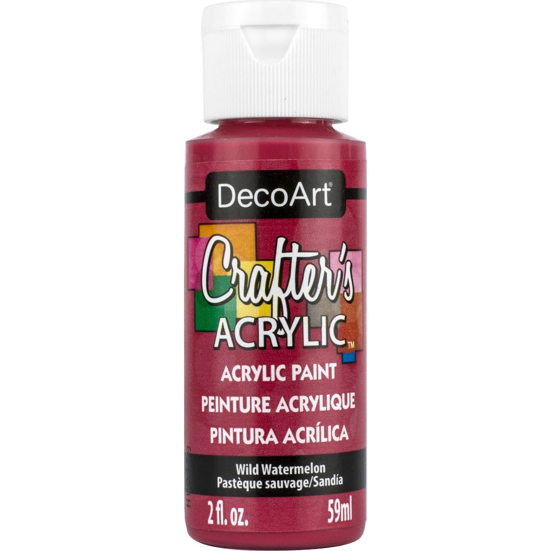 White DecoArt Crafter's Acrylic paint in a 2 oz bottle, suitable for crafting and artistic projects.