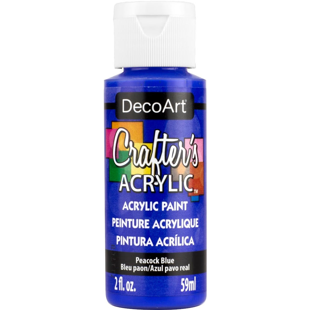 White DecoArt Crafter's Acrylic paint in a 2 oz bottle, suitable for craft and art projects