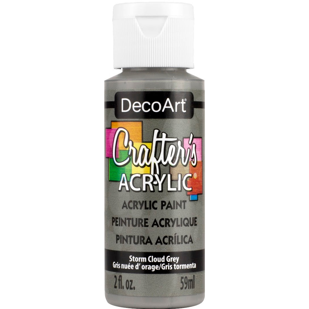 White DecoArt Crafter's Acrylic paint in a 2 oz bottle, suitable for craft projects and artistic painting.