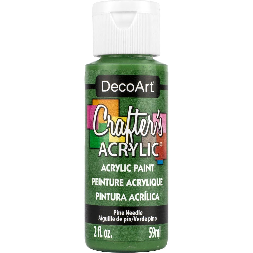 White DecoArt Crafter's Acrylic paint in a 2 oz bottle, suitable for arts and crafts projects.