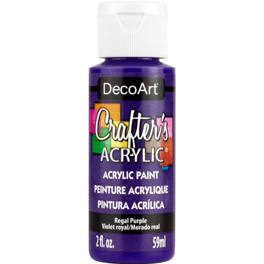 White Crafter's Acrylic paint by DecoArt in a 2 oz bottle, suitable for craft and art projects.