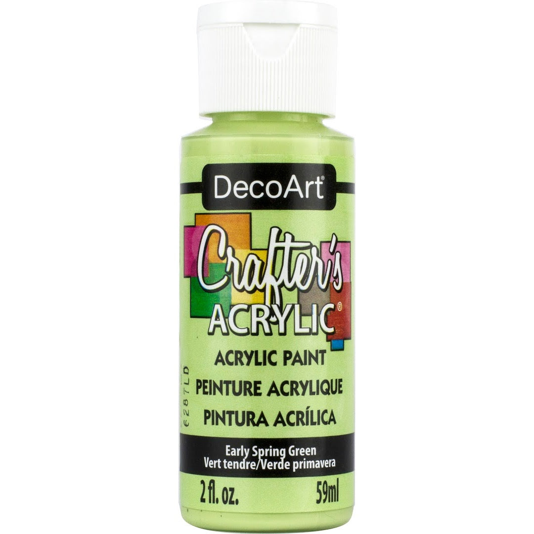 White DecoArt Crafter's Acrylic paint in a 2 oz bottle, suitable for craft and artistic projects