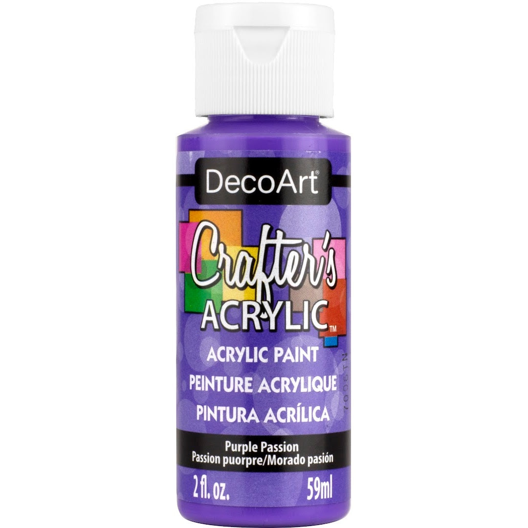 White DecoArt Crafter's Acrylic paint in a 2 oz bottle, ideal for arts and crafts projects.