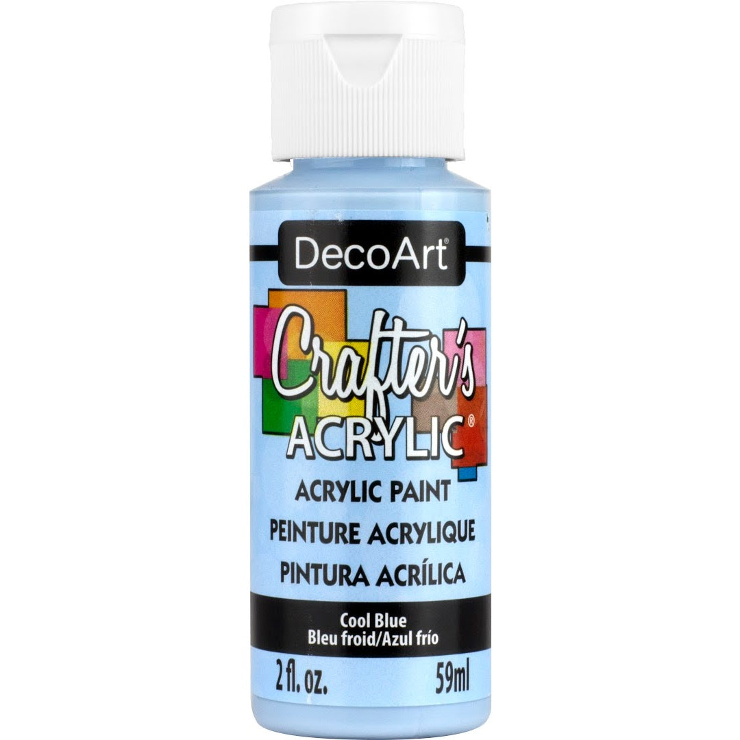 White Crafter's Acrylic paint by DecoArt in a 2 oz bottle, suitable for craft and artistic projects.