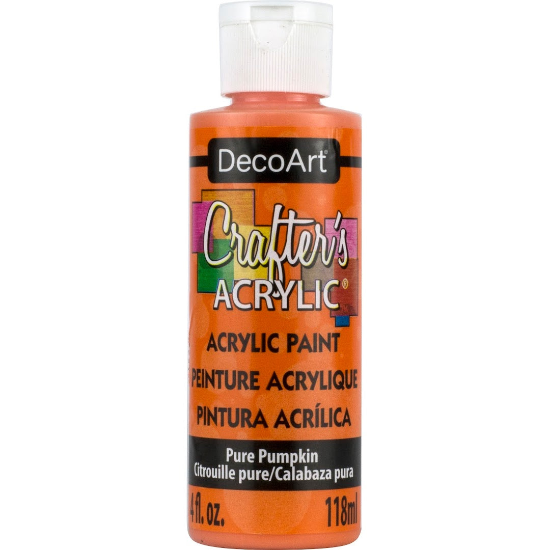 DecoArt Crafter's Acrylic white paint in a 2 oz bottle, suitable for craft projects and art applications.