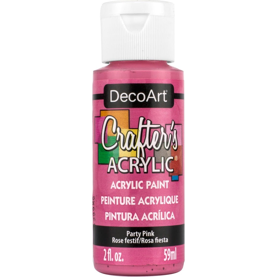 White DecoArt Crafter's Acrylic paint in a 2 oz bottle, ideal for arts and crafts projects.