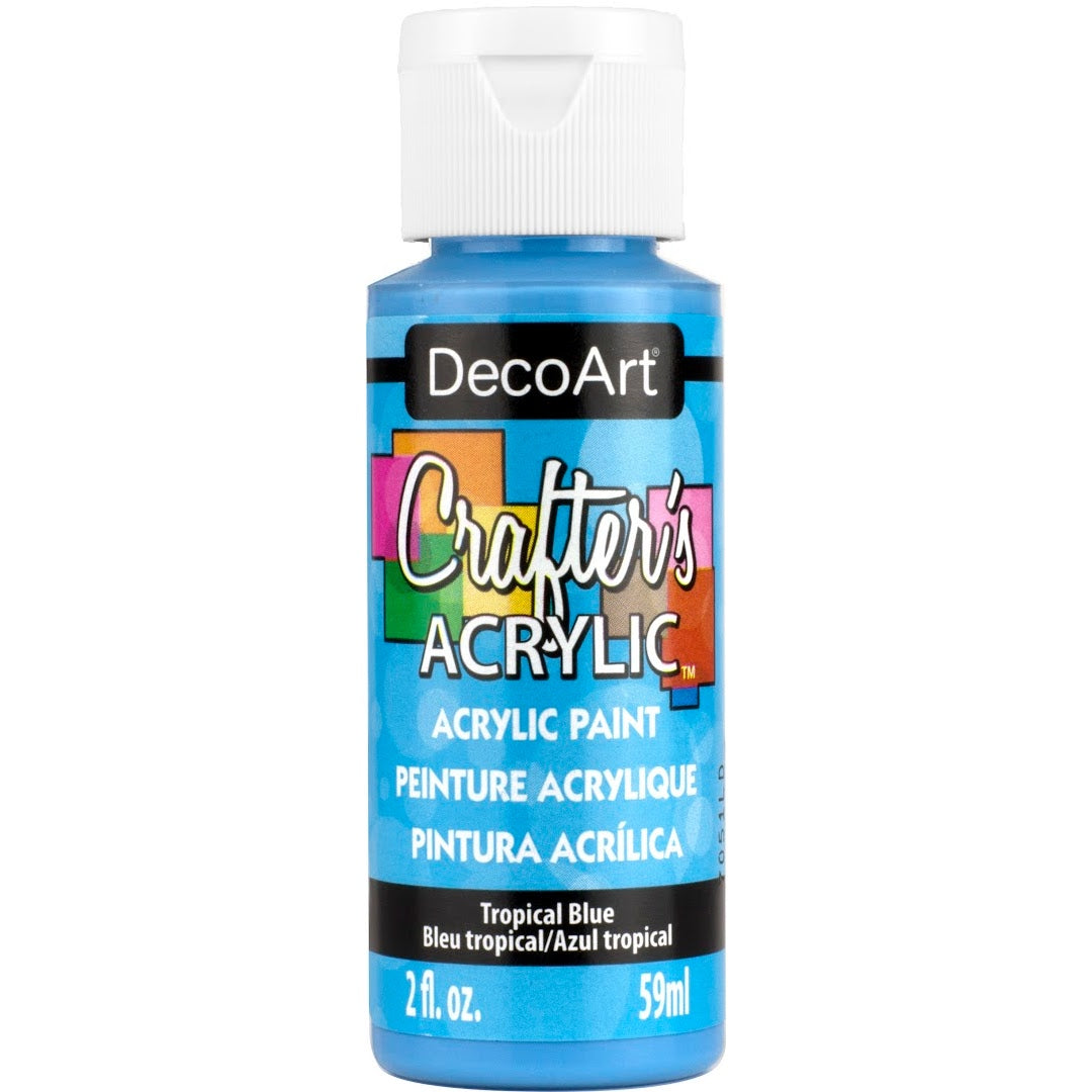 White DecoArt Crafter's Acrylic paint in a 2 oz bottle, ideal for crafting and artistic projects.