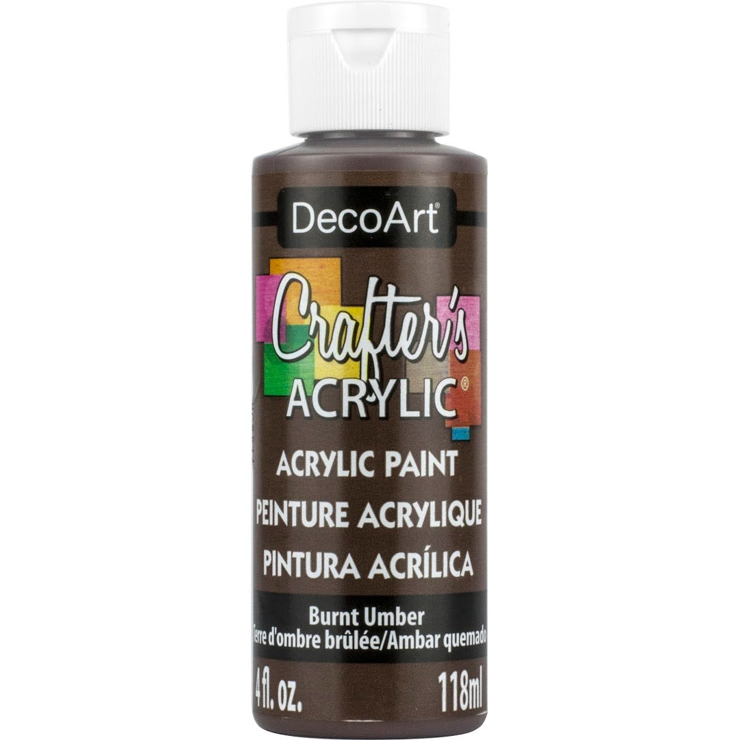 White DecoArt Crafter's Acrylic paint in a 2 oz bottle, ideal for crafting and art projects