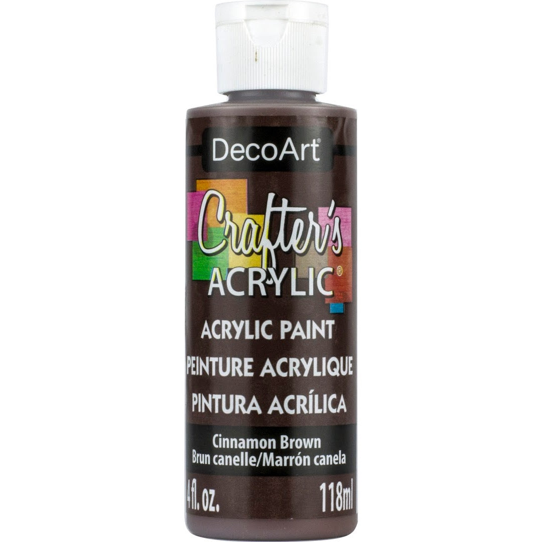 White DecoArt Crafter's Acrylic paint in a 2 oz bottle, suitable for craft and art projects.