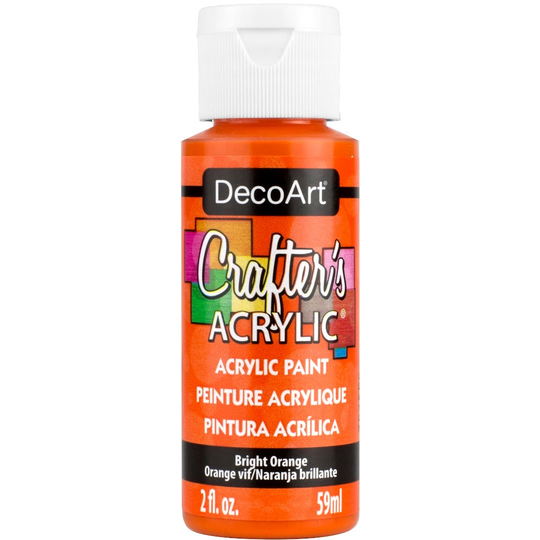 White DecoArt Crafter's Acrylic paint in a 2 oz bottle, ideal for craft projects and surface painting.