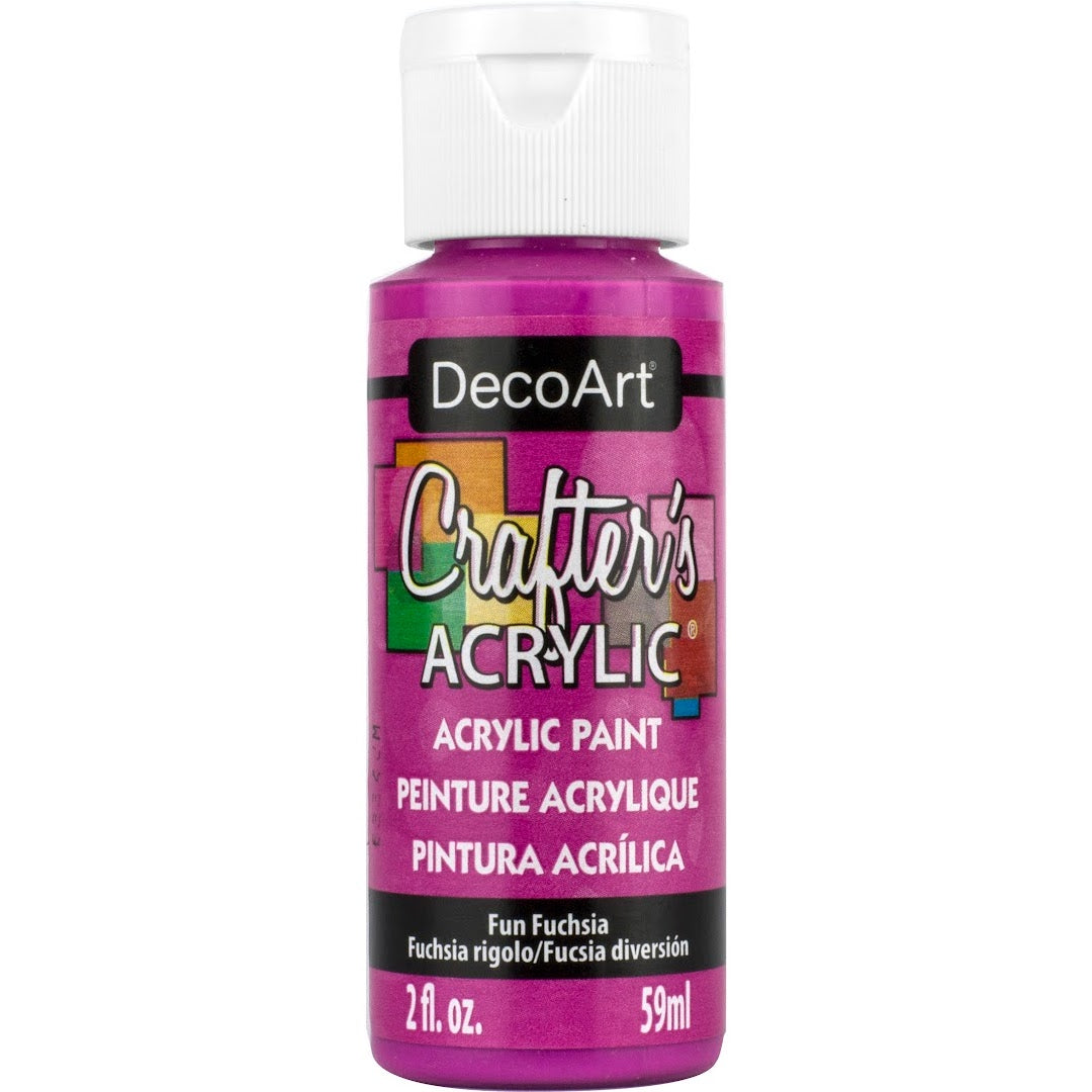 White DecoArt Crafter's Acrylic paint in a 2 oz jar, ideal for craft projects and artwork.