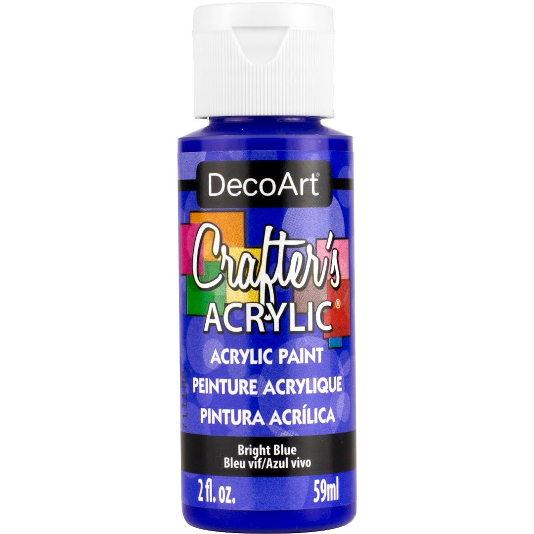 White DecoArt Crafter's Acrylic paint in a 2 oz bottle, ideal for crafts and painting projects.