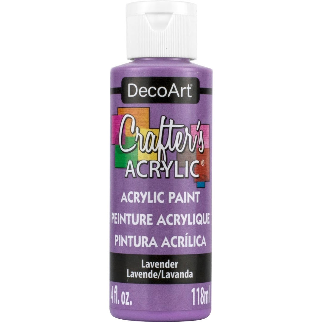 DecoArt Crafter's Acrylic White paint in a 2 oz bottle, suitable for arts and crafts projects.