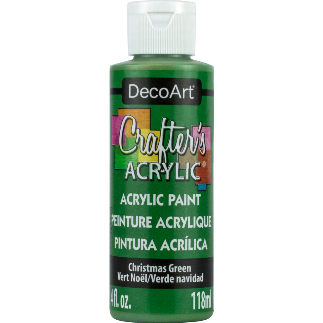 White DecoArt Crafter's Acrylic paint in a 2 oz bottle, suitable for craft projects and painting on various surfaces.