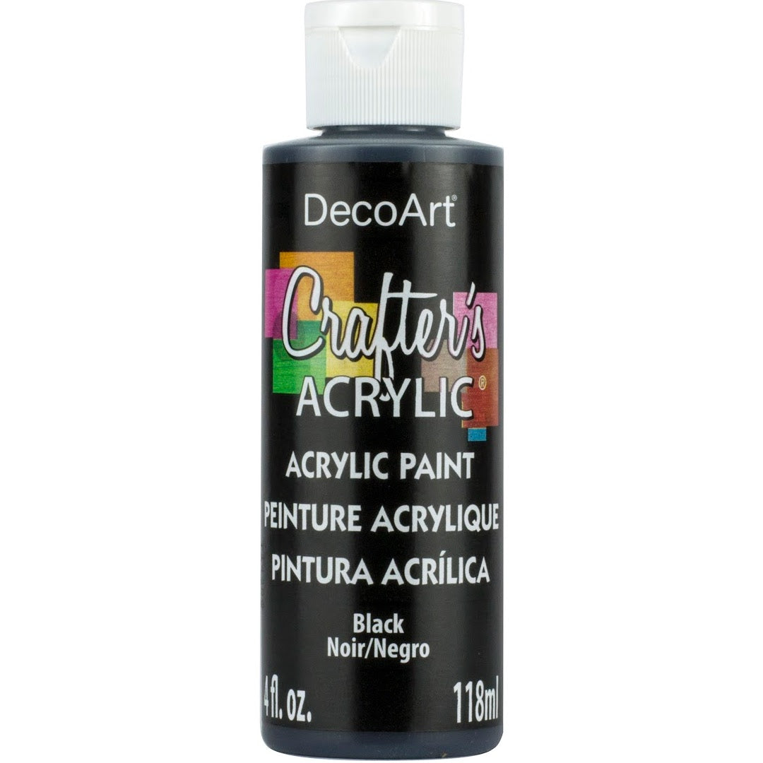 White DecoArt Crafter's Acrylic paint in a 2 oz bottle, ideal for crafting and art projects.