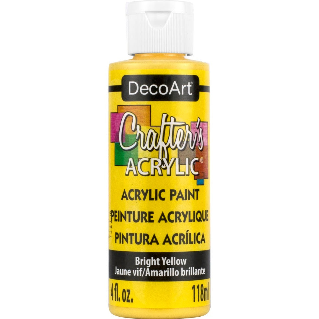 White DecoArt Crafter's Acrylic paint in a 2 oz bottle, suitable for crafting and art projects.