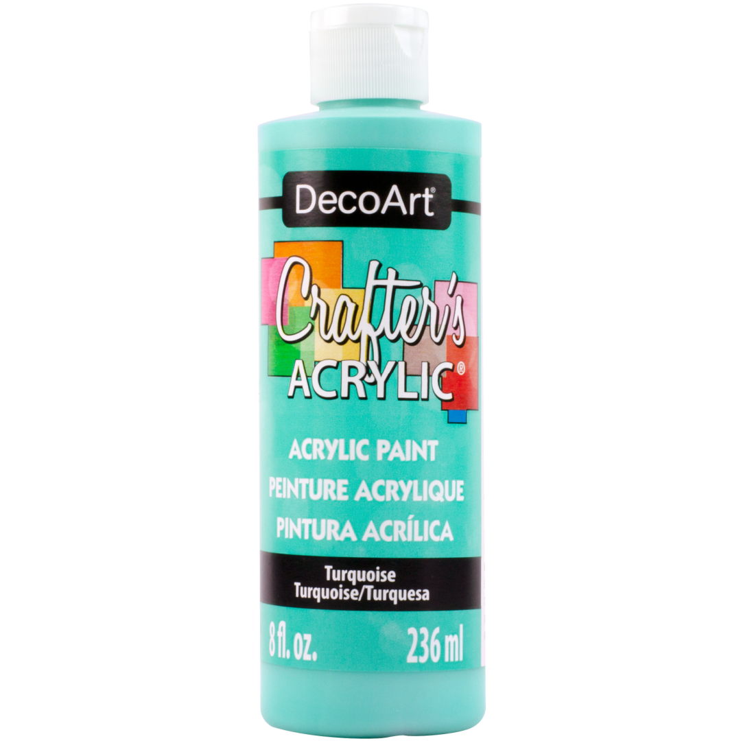 White DecoArt Crafter's Acrylic paint in a 2 oz bottle, ideal for crafting and art projects.
