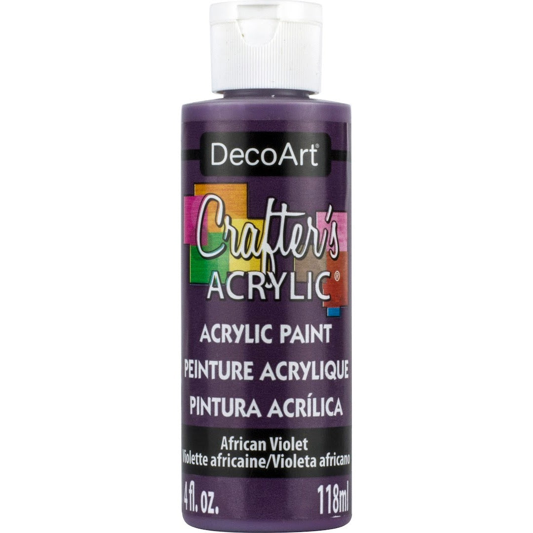 White Crafter's Acrylic paint by DecoArt in a 2 oz bottle, suitable for arts and crafts projects.