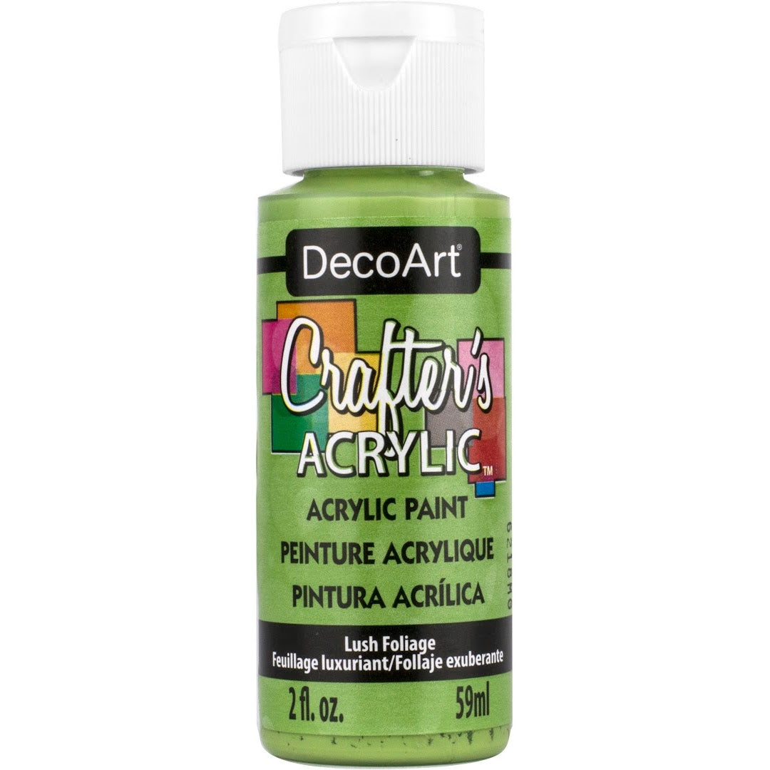 White DecoArt Crafter's Acrylic paint in a 2 oz bottle, suitable for arts and crafts projects.