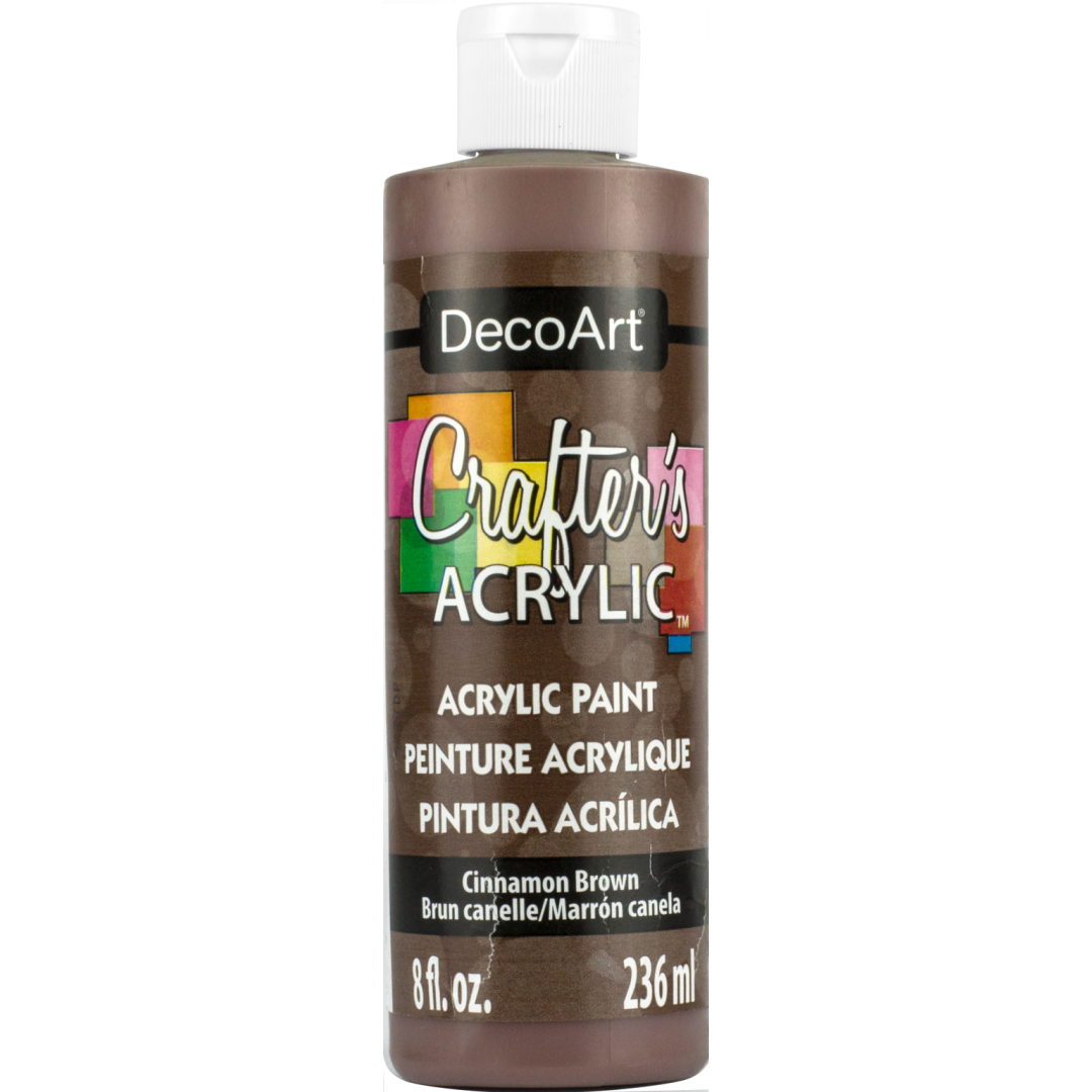 White Crafter's Acrylic paint by DecoArt in a 2 oz bottle, suitable for craft projects and painting on various surfaces.