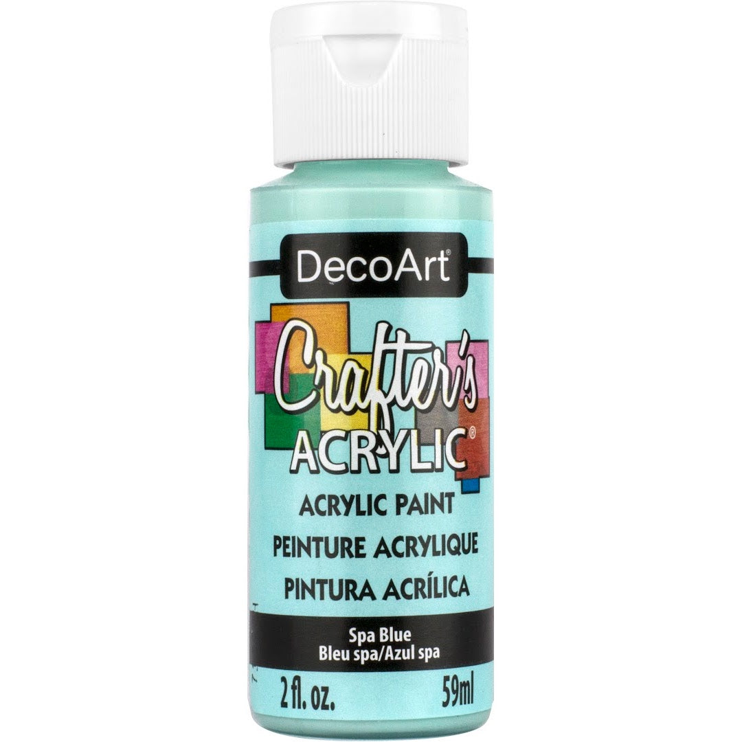 White Crafter's Acrylic paint by DecoArt in a 2 oz bottle, suitable for crafting and artistic projects.
