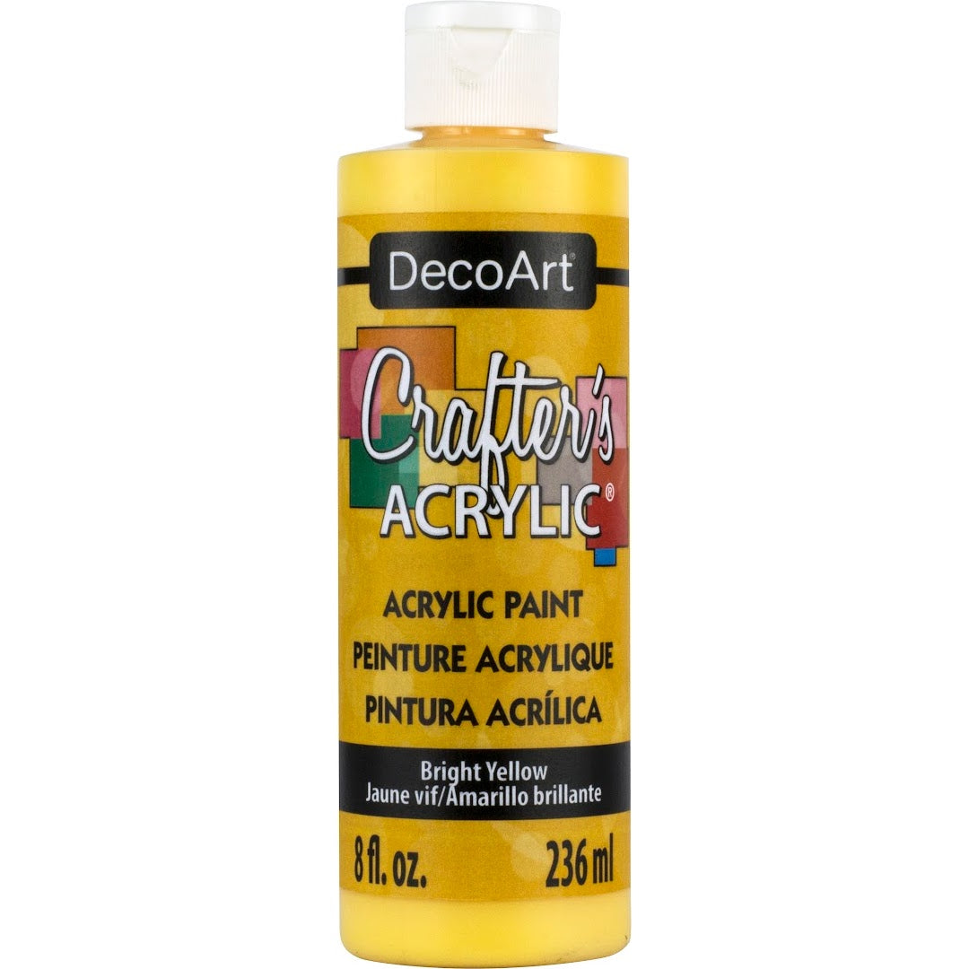 White DecoArt Crafter's Acrylic paint in a 2 oz bottle, suitable for craft projects and detailed painting.