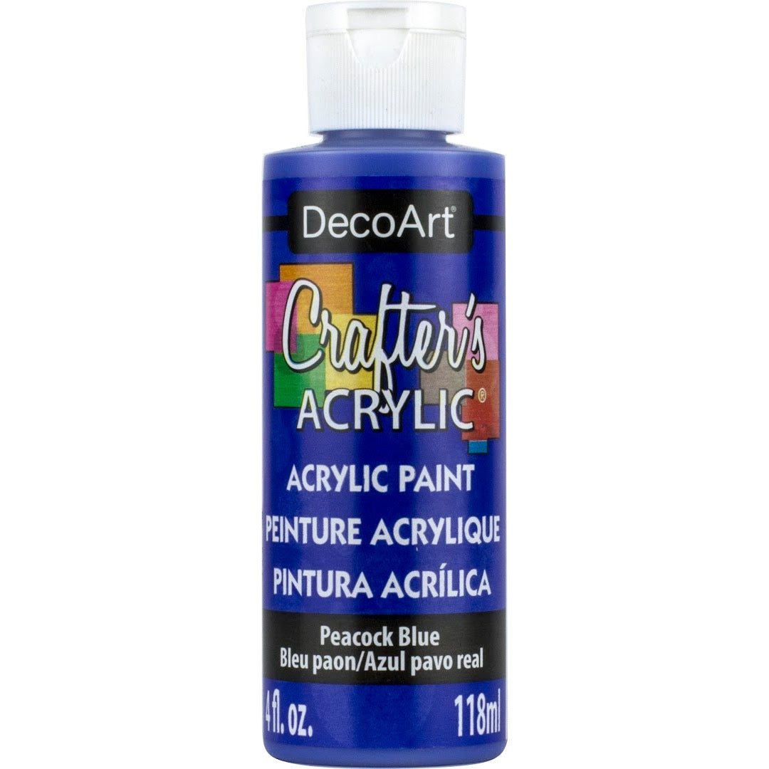 White DecoArt Crafter's Acrylic paint in a 2 oz bottle, suitable for arts and crafts projects.