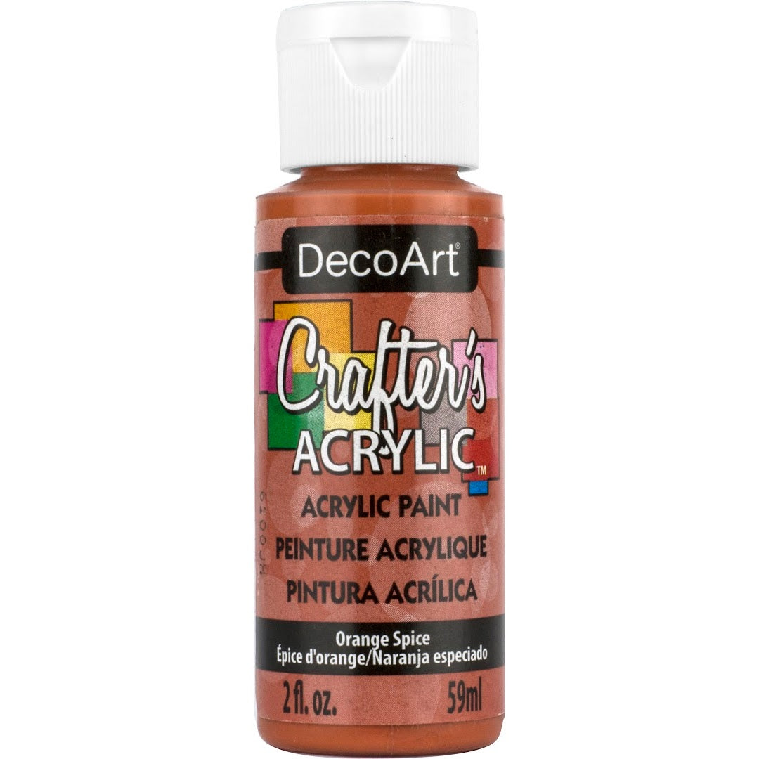White DecoArt Crafter's Acrylic paint in a 2 oz bottle with a black cap, suitable for arts and crafts projects.