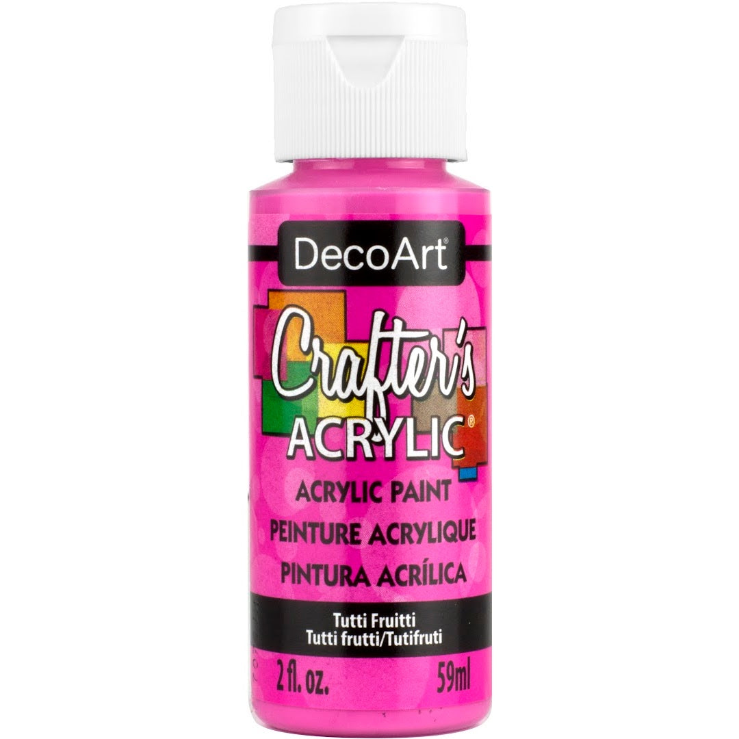 White DecoArt Crafter's Acrylic paint in a 2 oz bottle, ideal for arts and crafts projects.