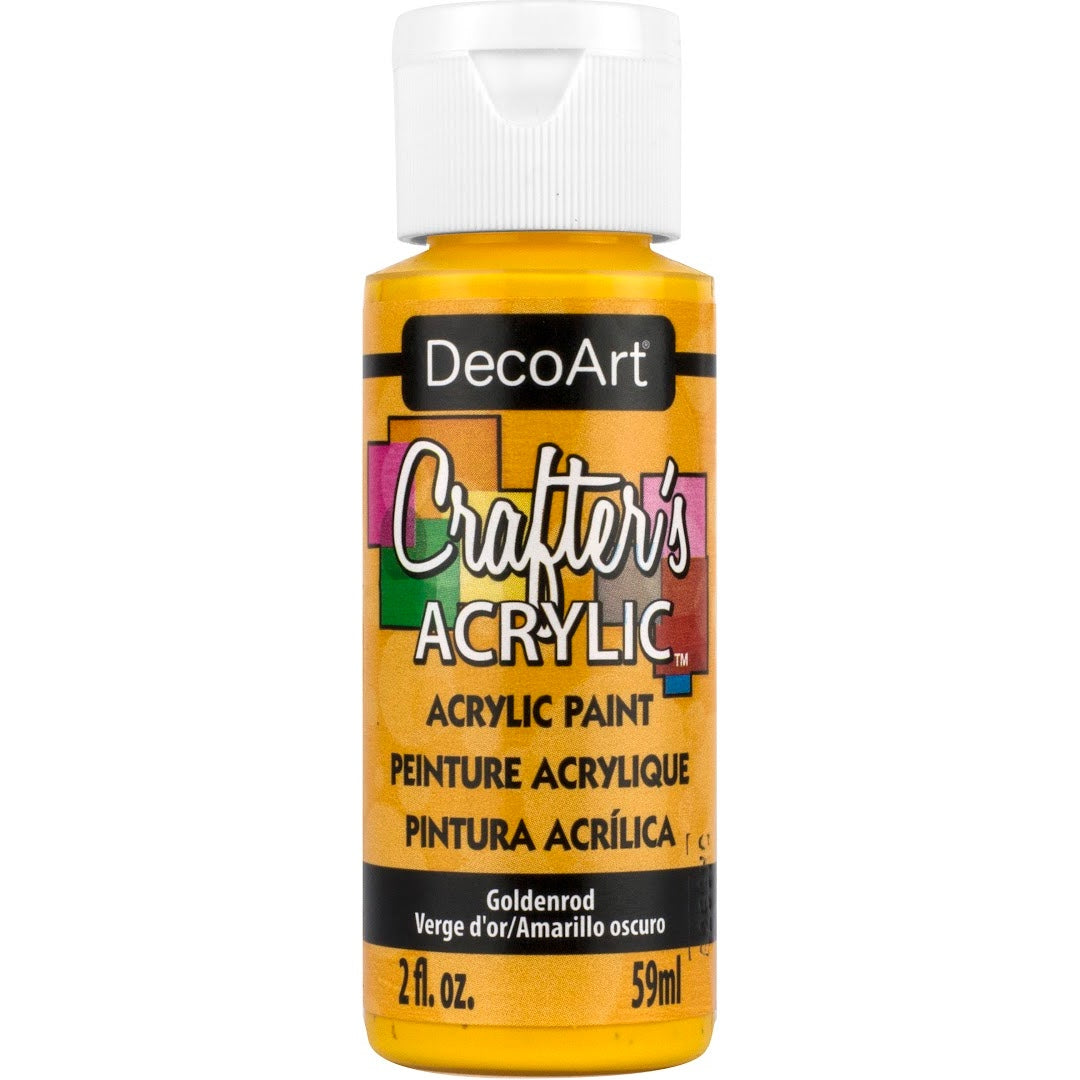 White Crafter's Acrylic paint by DecoArt in a 2 oz bottle, suitable for craft and art projects.
