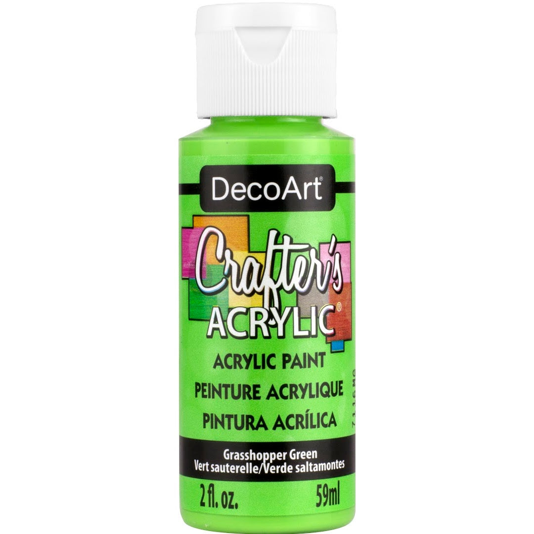 White Crafter's Acrylic paint by DecoArt in a 2 oz bottle, suitable for crafting and creative projects.