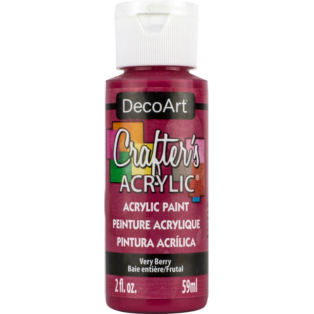 White DecoArt Crafter's Acrylic paint in a 2 oz bottle with a black cap and label, suitable for crafting and art projects.