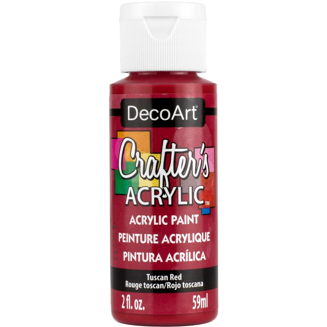 White Crafter's Acrylic paint by DecoArt in a 2 oz bottle, suitable for crafting and artistic projects.