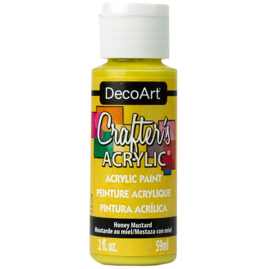 White DecoArt Crafter's Acrylic paint in a 2 oz bottle, ideal for craft and art projects.