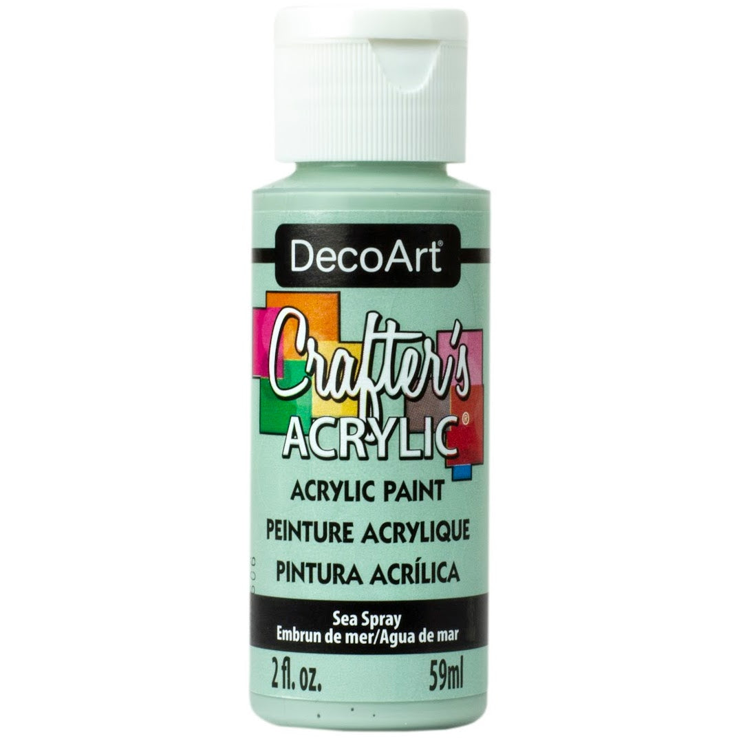 White Crafter's Acrylic paint by DecoArt in a 2 oz bottle, suitable for arts and crafts projects.