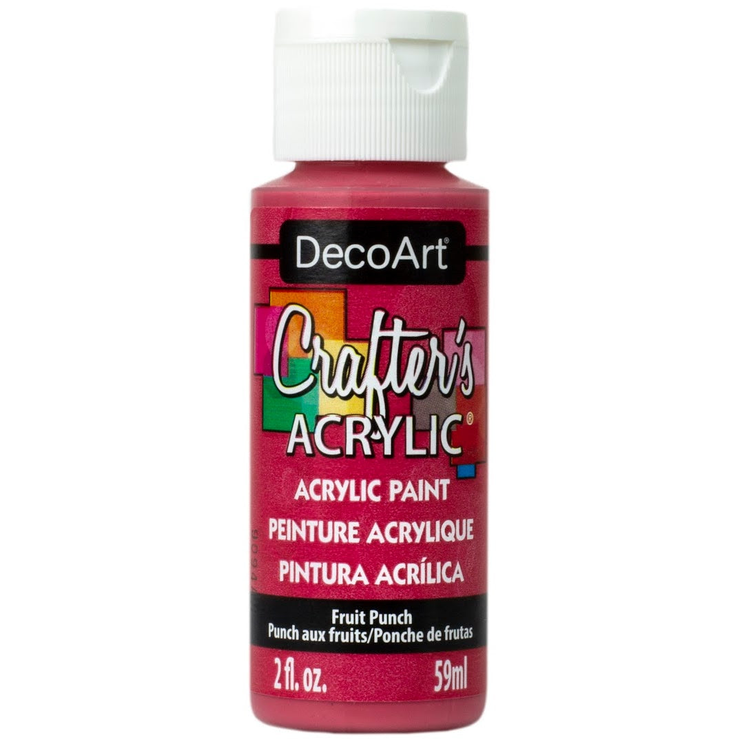 White Crafter's Acrylic paint by DecoArt in a 2 oz bottle, suitable for arts and crafts projects.