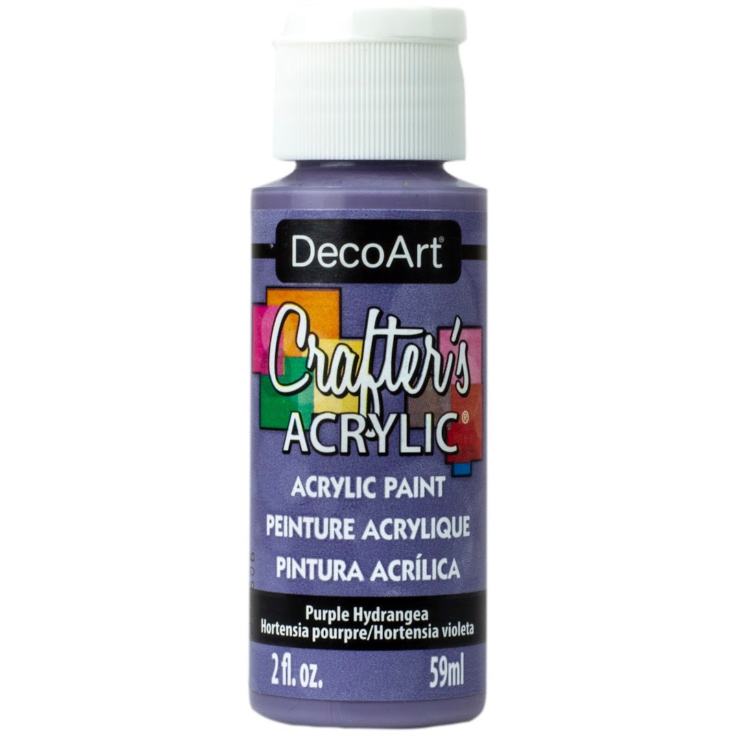 White Crafter's Acrylic paint by DecoArt in a 2 oz bottle, suitable for craft and art projects.