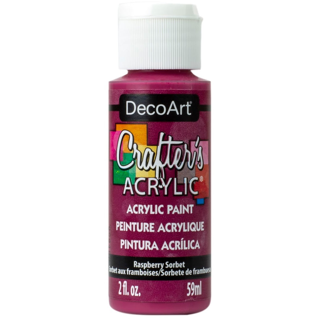 White DecoArt Crafter's Acrylic paint in a 2 oz bottle, suitable for craft projects and artistic painting.