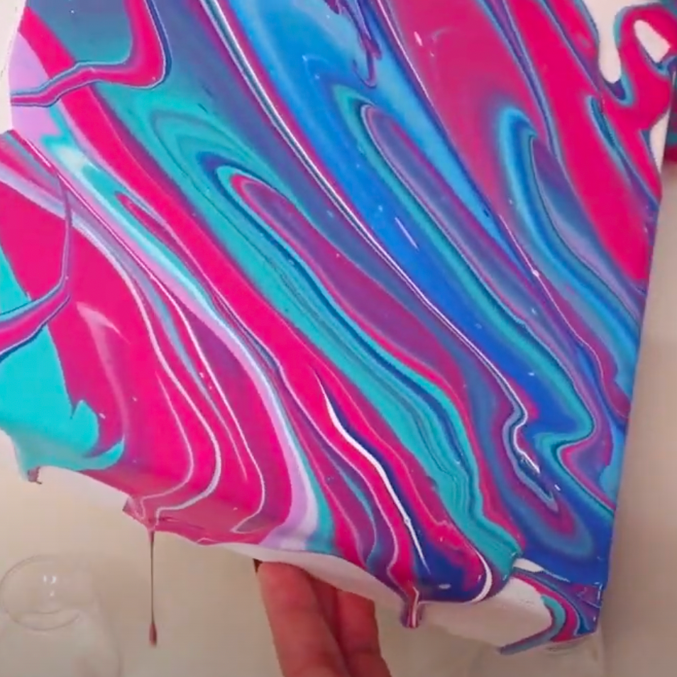 DecoArt Fluid Art Ready to Pour acrylics in white, 8 oz bottle for creating vibrant fluid art and acrylic pour paintings.